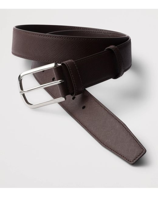 Prada Black Saffiano Leather Belt for men