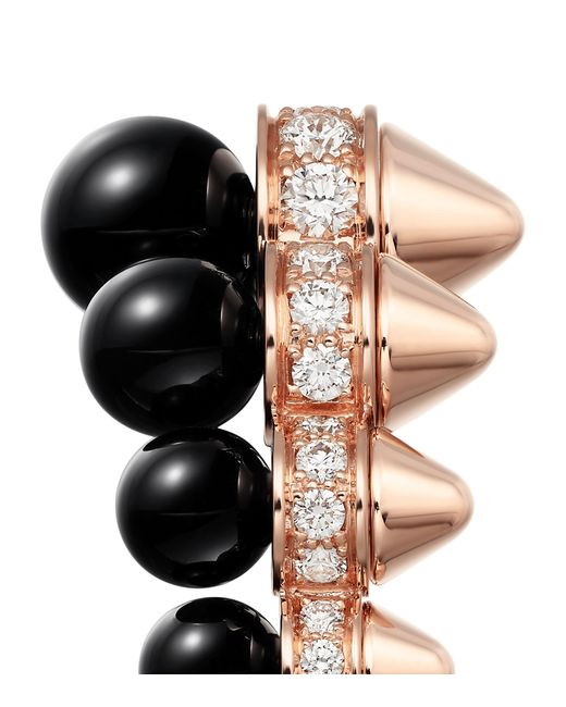 Cartier Pink Onyx And Diamond Clash De Ring