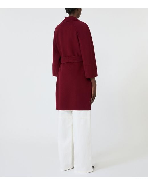 Max Mara Red Wool Robe Coat