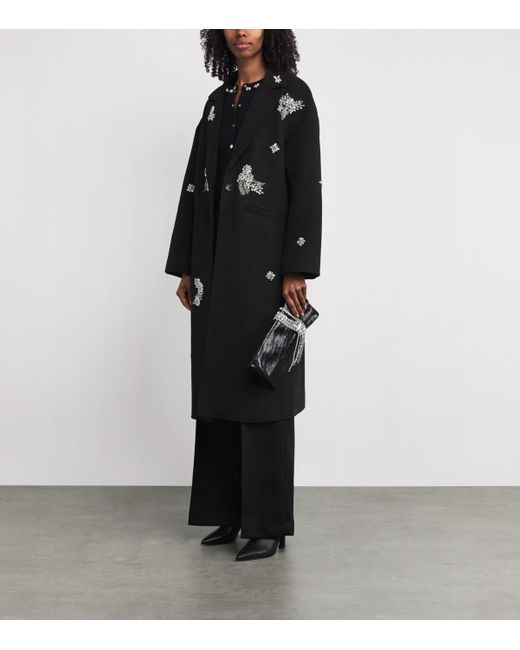 Cinq À Sept Black Crystal-Embellished Ivy Gravis Coat