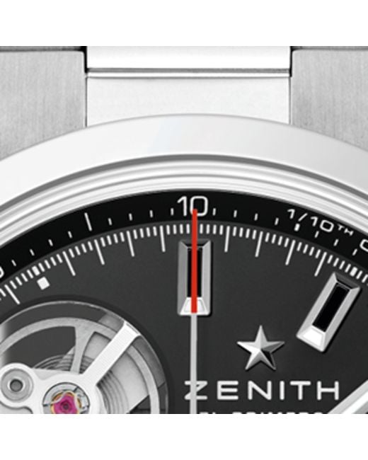 Zenith Metallic Stainless Steel Chronomaster Open Watch 39.5mm