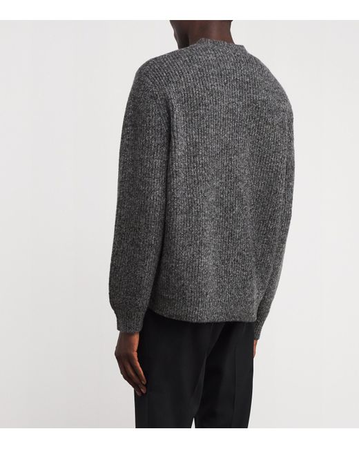 J.Lindeberg Gray Wool-Blend Vitor Sweater for men