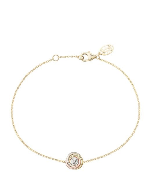 Cartier Metallic Mixed And Diamond Trinity Bracelet