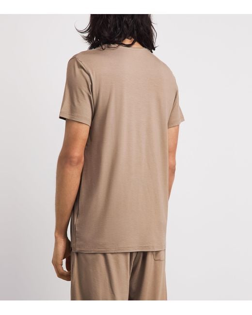 Derek Rose Brown Basel V-Neck Lounge T-Shirt for men