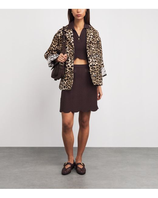 Sandro Purple Knitted Mini Skirt
