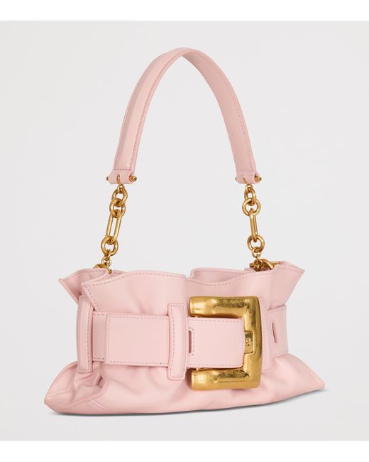 Balmain Pink Mini Leather Anthem Shoulder Bag