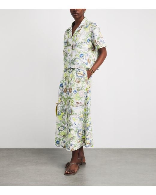 Maje White Postcard Print Maxi Skirt