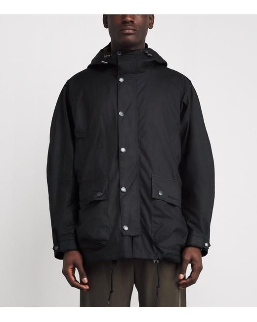 Barbour Black Waxed Cotton Tide Jacket for men
