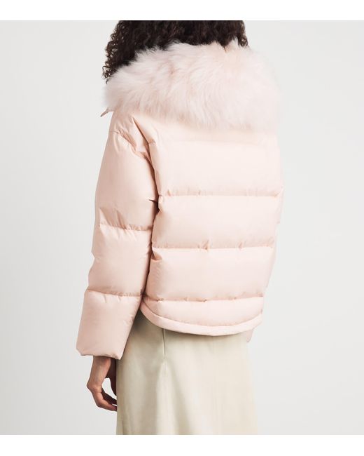 Yves Salomon Pink Down Technical Puffer Jacket