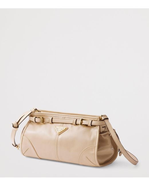 Prada Natural Small Leather Shoulder Bag