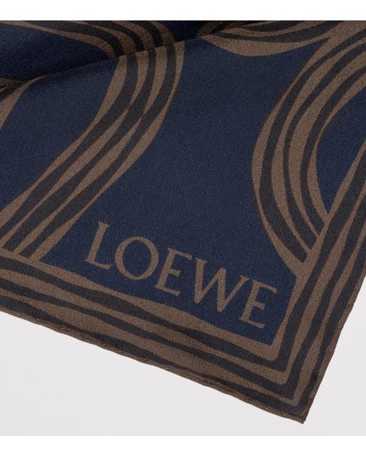 Loewe Blue X Paula's Ibiza Silk Anagram Print Scarf