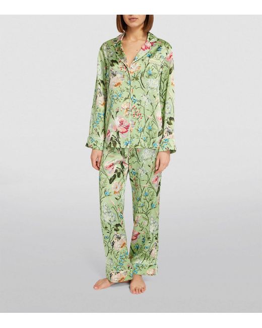 Olivia Von Halle Green Silk Lila Pyjamas