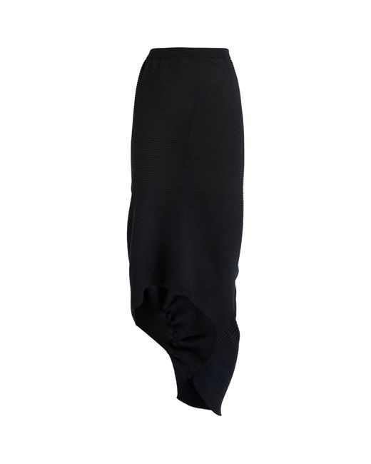 Issey Miyake Black Aerate Pleats Midi Skirt