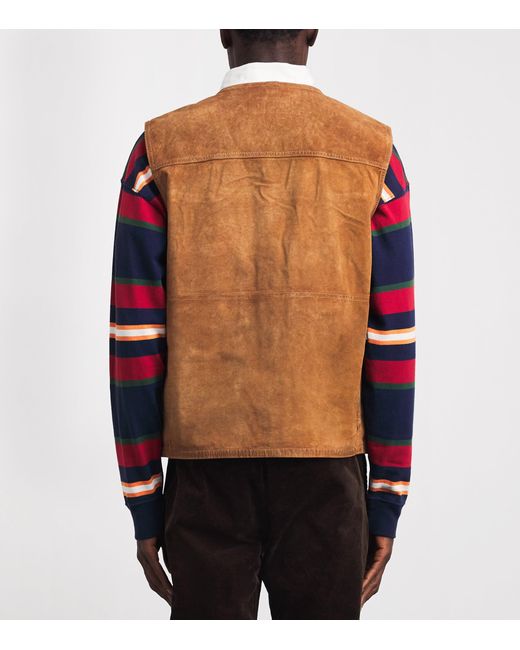 Polo Ralph Lauren Brown Suede Utility Gilet for men