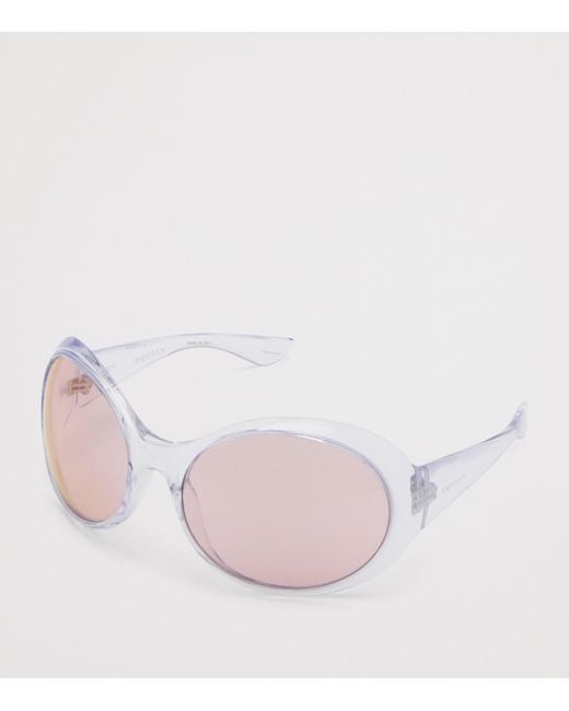 McQueen Pink Transparent Round Kate Sunglasses