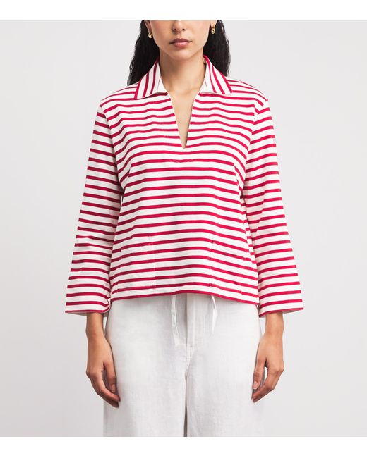 Polo Ralph Lauren Red Cotton Stripe Rugby Shirt