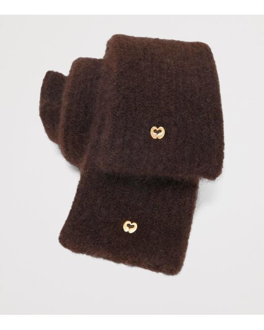 Maje Brown Yak-Blend Mittens