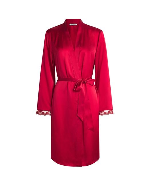 Simone Perele Red Silk-Blend Love Me Robe