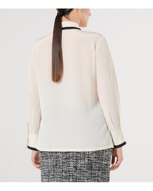 Marina Rinaldi White Silk Trim Shirt