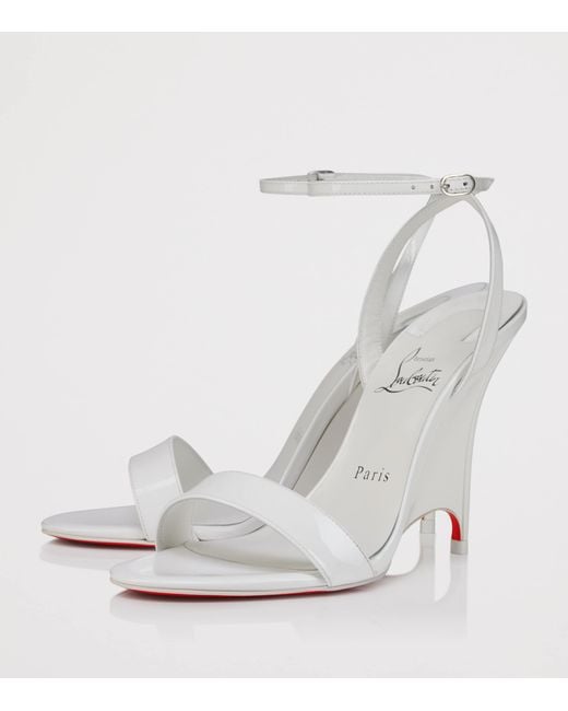 Christian Louboutin White Zeezeenella Patent Leather Sandals 100