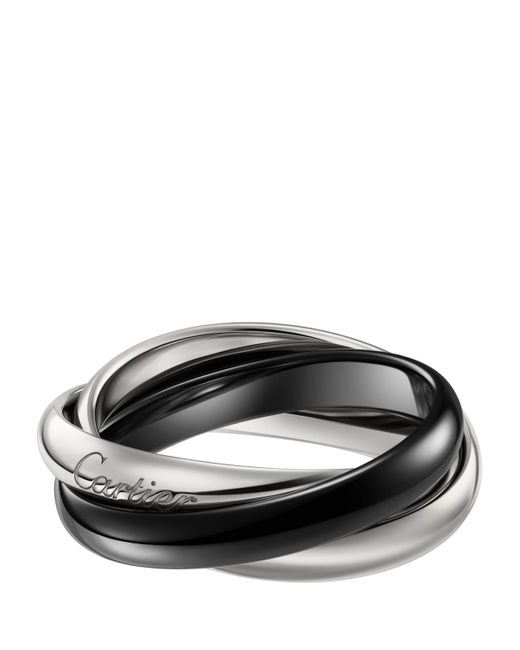 Cartier Black Medium And Ceramic Trinity Ring