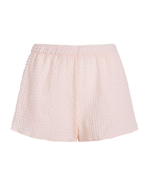 Hunza G Pink Seersucker Resort Shorts