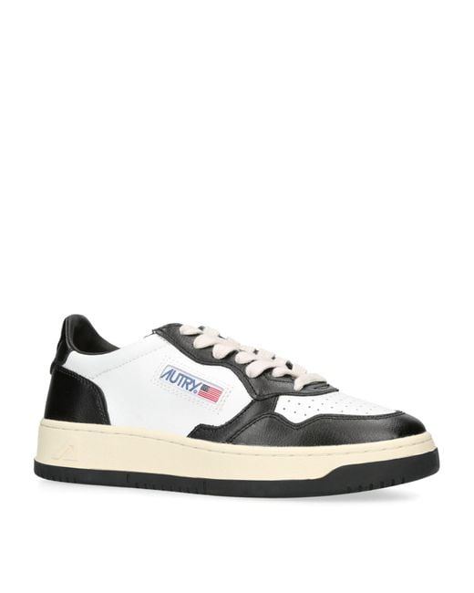Autry Black Leather Medalist Low-top Sneakers