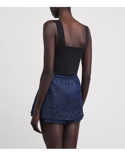 Maje Black Square-Neck Crop Top