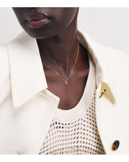 Suzanne Kalan Metallic Ruby And Diamond Mini Princess Pendant Necklace