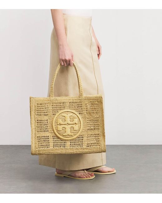 Tory Burch Metallic Large Crochet Ella Tote Bag