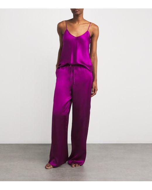 Olivia Von Halle Purple Silk Bliss Pyjama Set