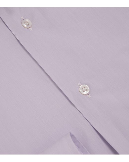 Giorgio Armani Purple Cotton Poplin Shirt for men