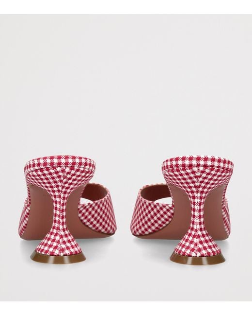 AMINA MUADDI Pink Houndstooth Lupita Mules 70