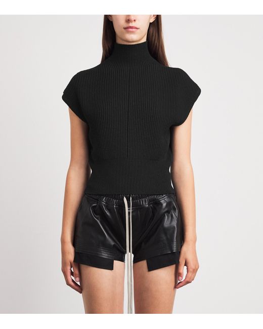 Rick Owens Black Virgin Wool Maglia Sweater