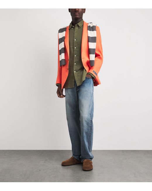 Polo Ralph Lauren Green Linen Custom-Fit Shirt for men