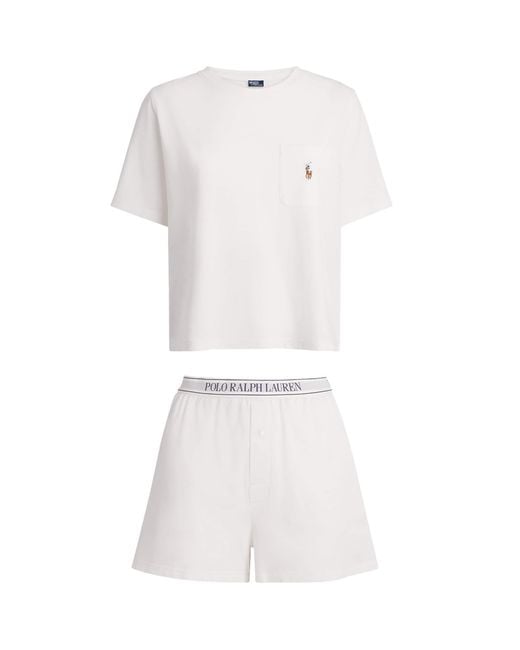 Polo Ralph Lauren White Cotton-Modal Short Pyjama Set