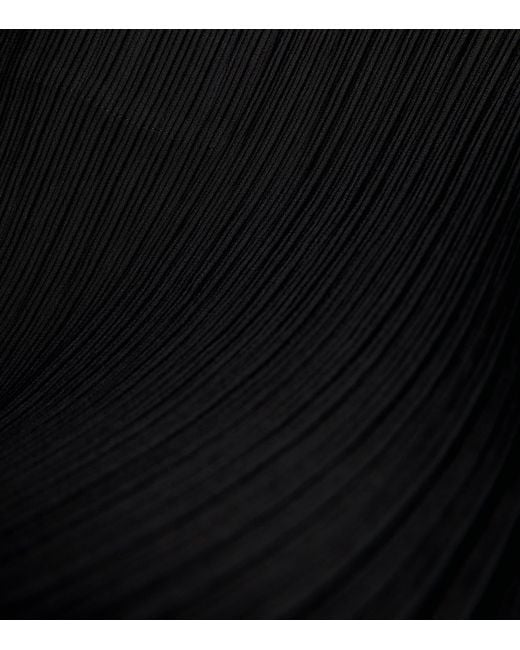 Issey Miyake Black Hatching Bottoms Pleated Maxi Skirt