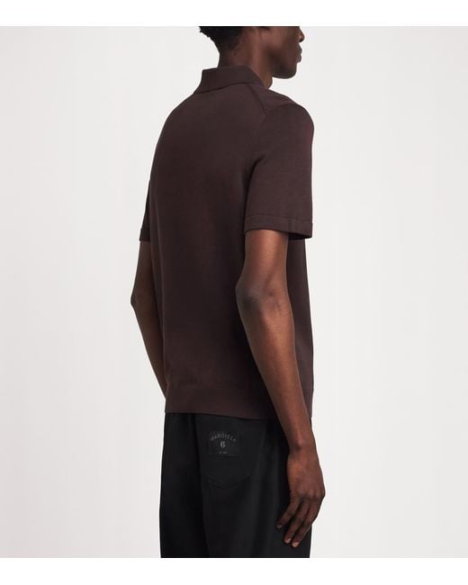 Sandro Brown Knitted Polo Shirt for men