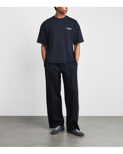 About Blank Blue Cotton Logo Boxy T-Shirt for men