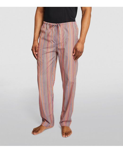 Paul Smith Pink Cotton Signature Stripe Pyjama Trousers for men