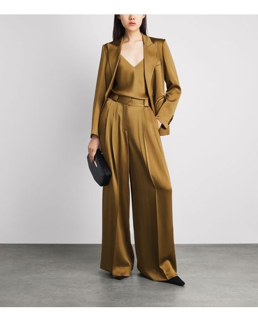Blazé Milano Brown Satin V-Neck Manipur Top
