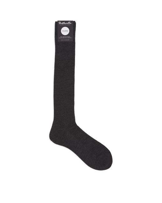 Pantherella Black Merino Wool-Blend Naish Long Socks for men