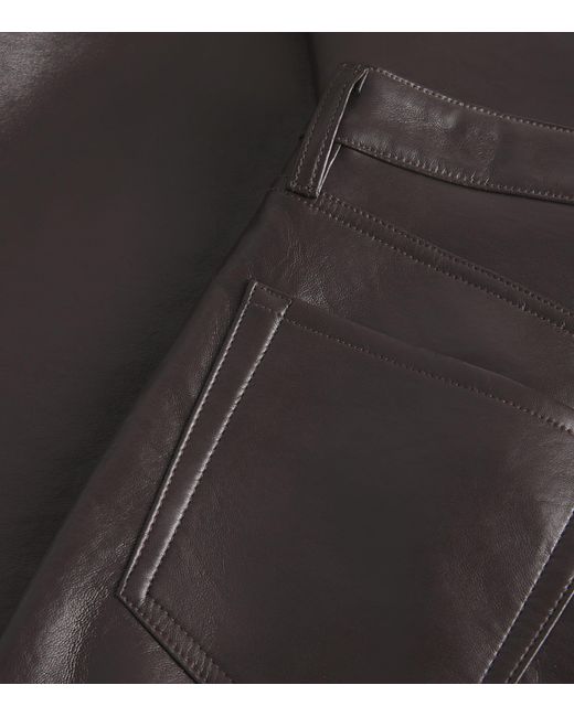Citizens of Humanity Gray Leather-Blend Ayla Baggy Jeans