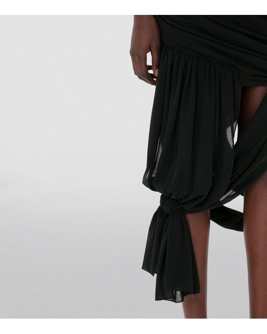 J.W. Anderson Black Draped Asymmetric Midi Skirt