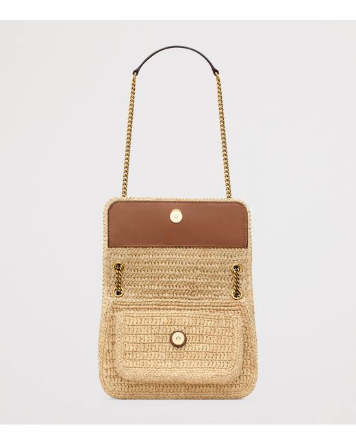Saint Laurent Natural Mini Raffia Nikki Shoulder Bag