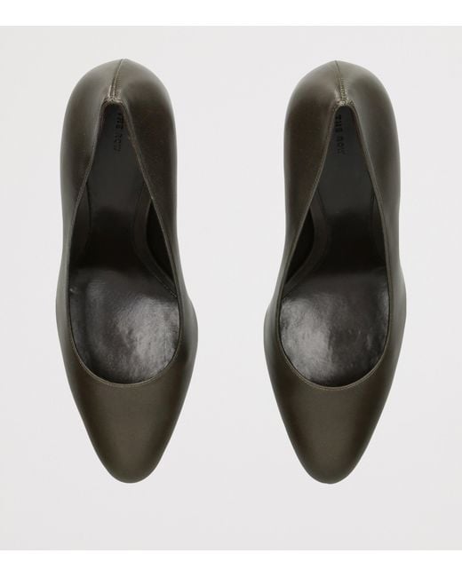 The Row Brown Ornella Leather Pumps 90