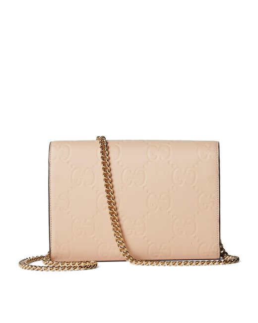 Gucci Natural Leather Gg Chain Wallet