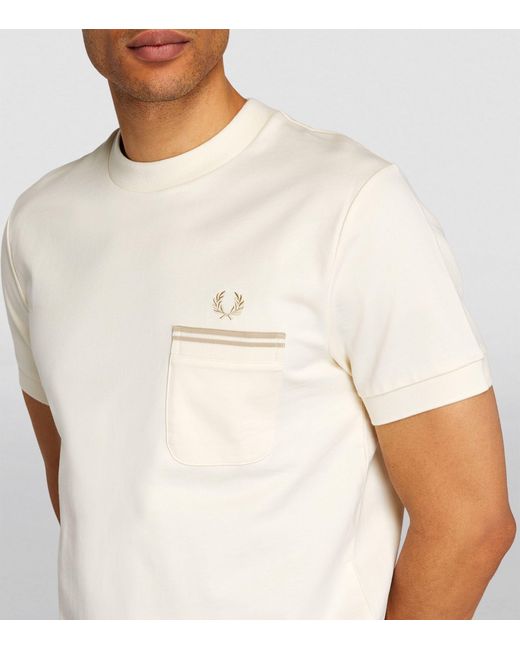 Fred Perry White Loopback Jersey Pocket T-shirt for men