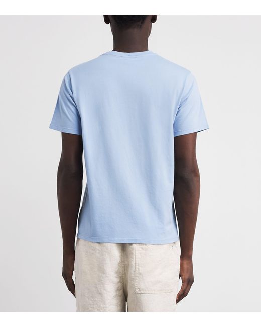 Vilebrequin Blue Organic Cotton Embroidered T-Shirt for men