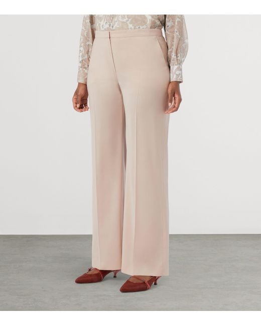 Marina Rinaldi Natural Virgin Wool Estri Tailored Trousers